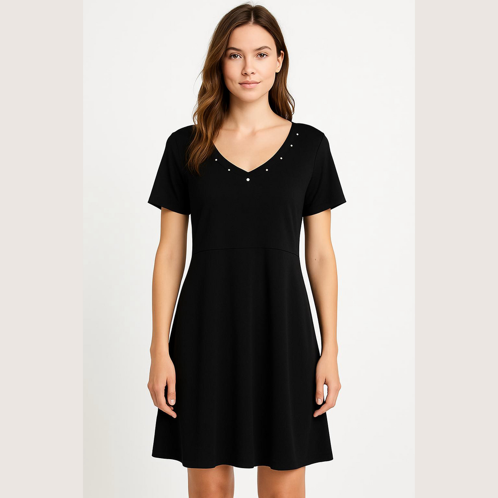 Eloquii Black Studded Mini Dress